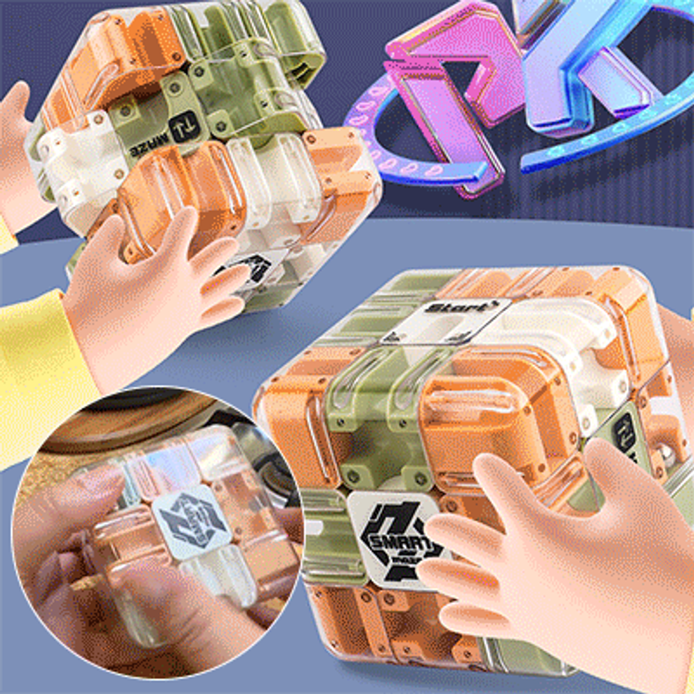 3D Rolling Ball Maze Cube